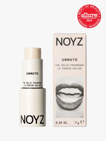 Noyz The Solid Fragrance in Unmute in branded component on a light gray background