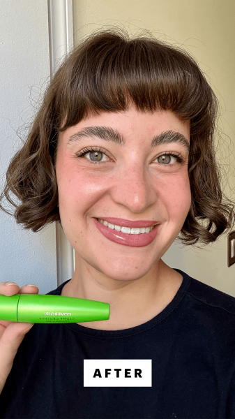 Felbin after applying the CoverGirl Clump Crusher Extension Mascara