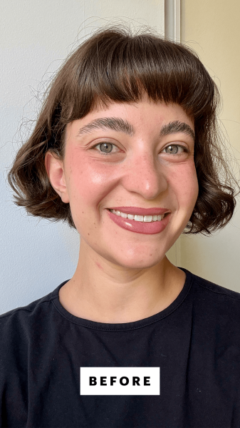 Felbin before applying the CoverGirl Clump Crusher Extension Mascara